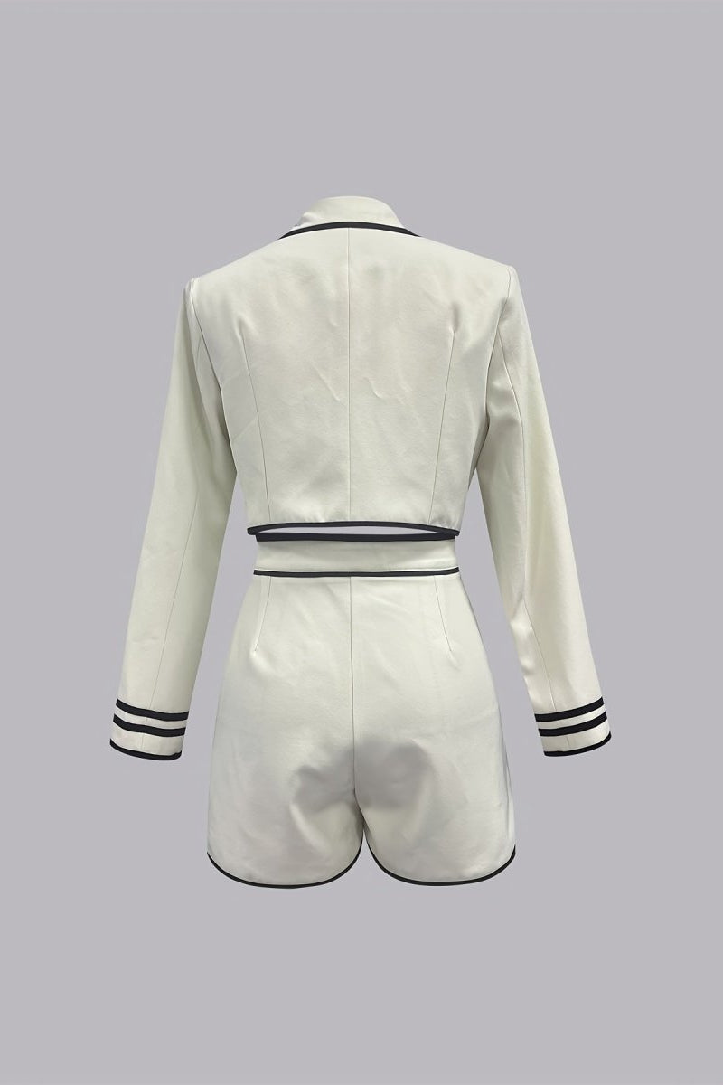 Elegant Contrast Trim Two-Piece Set for Modern Sophistication 2