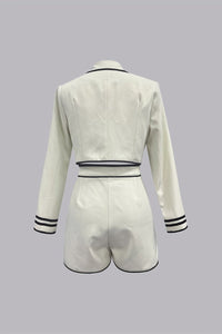 Elegant Contrast Trim Two-Piece Set for Modern Sophistication 2