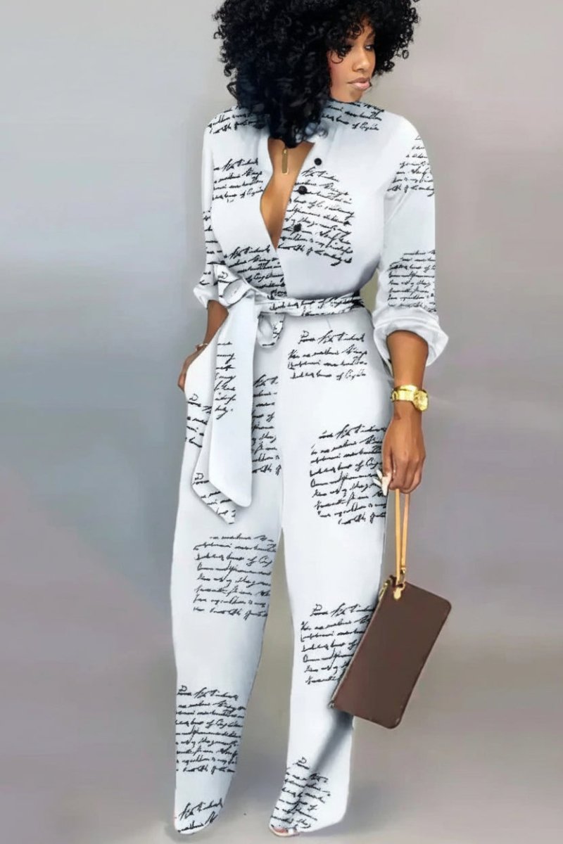 Elegant Cotton Jumpsuit with V-Neck and Lace-Up Detail for Effortless Style 2