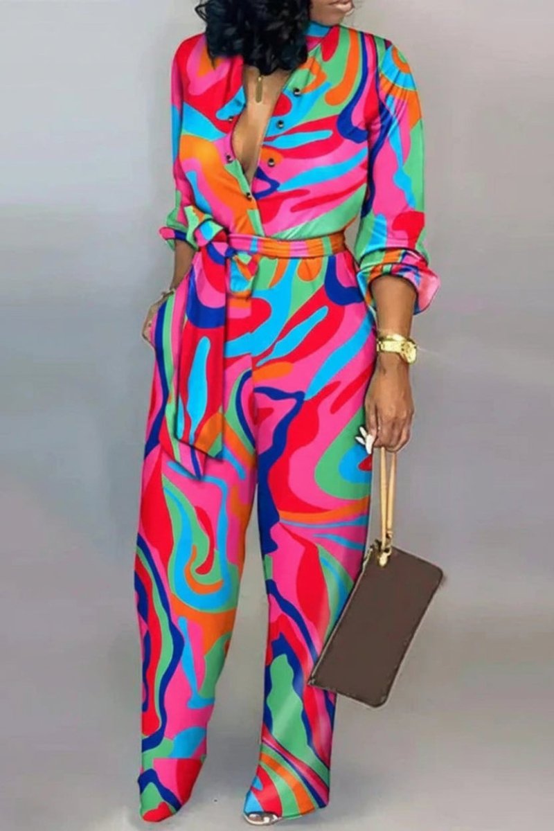 Elegant Cotton Jumpsuit with V-Neck and Lace-Up Detail for Effortless Style 4