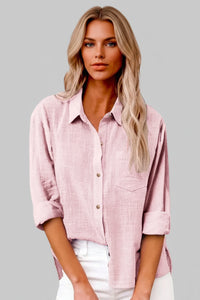 Elegant Cotton Linen Long Sleeve Womens Shirt - Casual Blouse for All Occasions 8