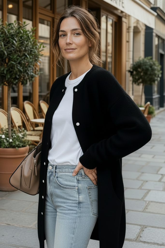 Elegant Fine Knit Cardigan Sweater for Effortless Layering and Comfort 3