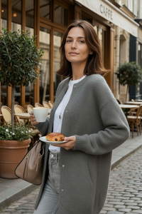 Elegant Fine Knit Cardigan Sweater for Effortless Layering and Comfort 6