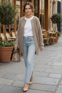 Elegant Fine Knit Cardigan Sweater for Effortless Layering and Comfort 7