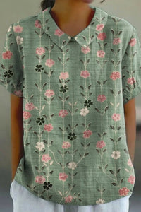 Elegant Floral Cotton Blouse for Effortless Everyday Style 3
