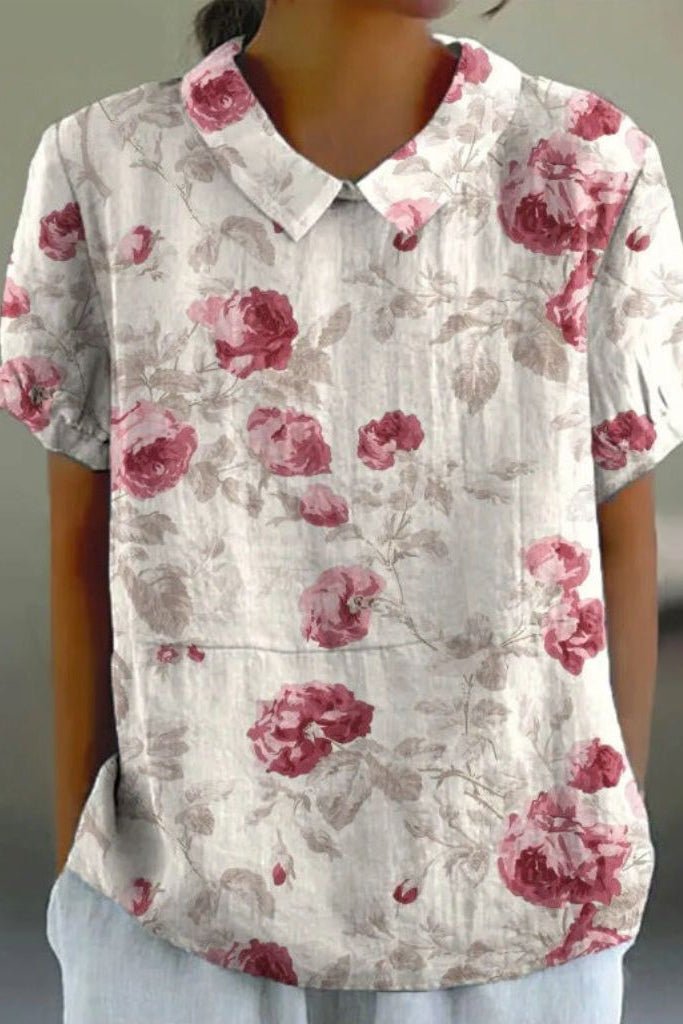 Elegant Floral Cotton Blouse for Effortless Everyday Style 4