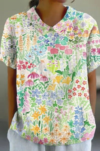Elegant Floral Cotton Blouse for Effortless Everyday Style 5