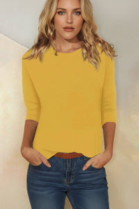 Elegant Going Out Top with 3/4 Sleeves and Soft Flowing Fabric 3
