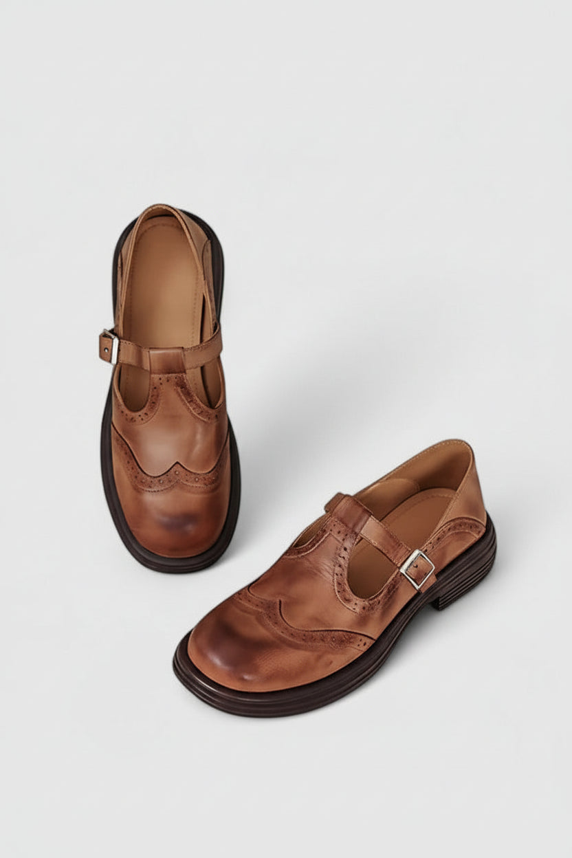 Elegant Leather T-Strap Shoes for Timeless Sophistication and Comfort 2