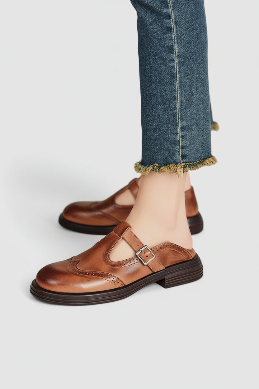 Elegant Leather T-Strap Shoes for Timeless Sophistication and Comfort 4