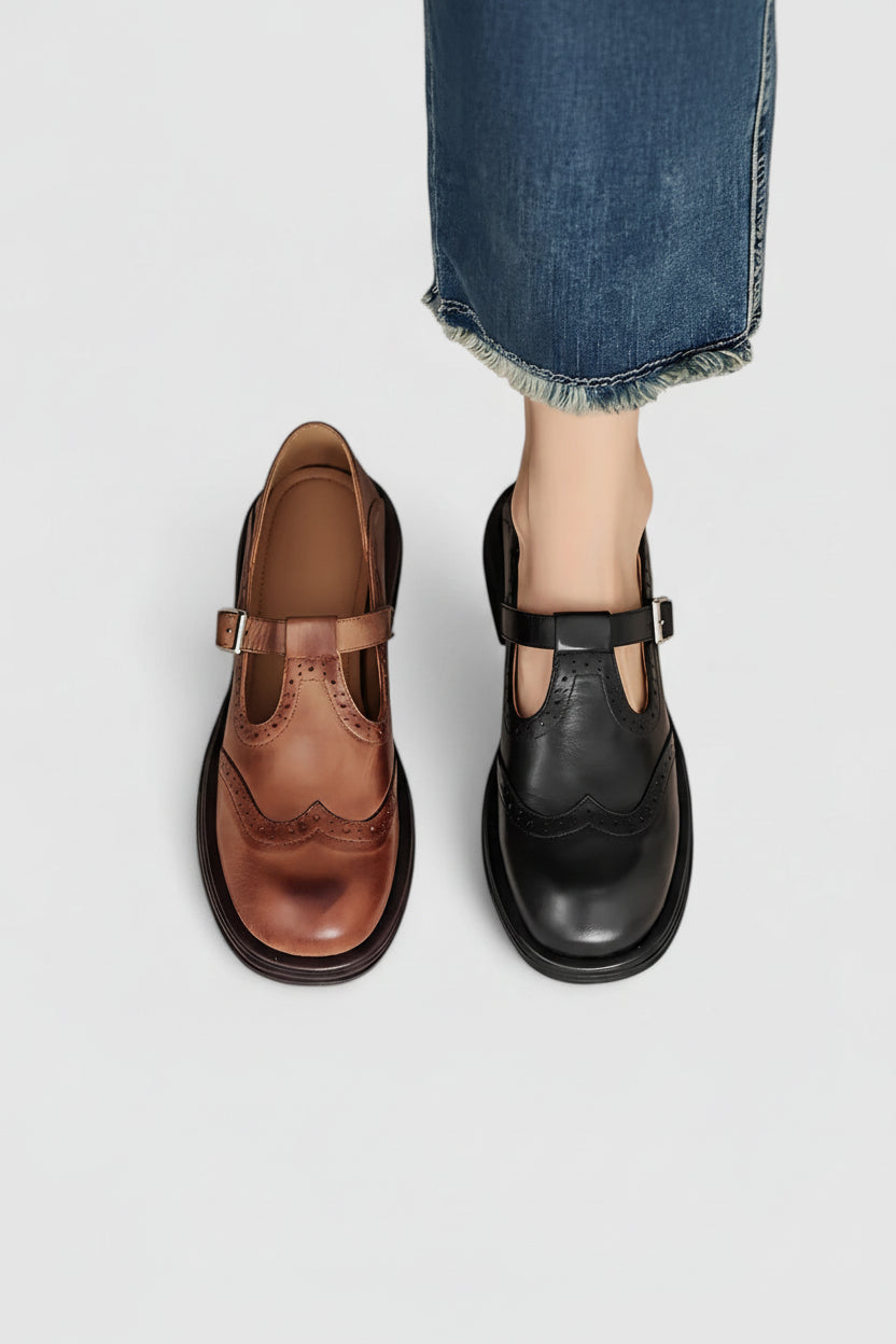 Elegant Leather T-Strap Shoes for Timeless Sophistication and Comfort 5