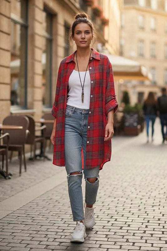 Vintage Check Long Sleeve Shirts