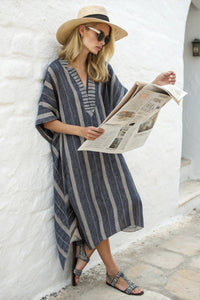 Elegant Long Kaftan Dress - Lightweight Summer Style for Casual or Evening Wear 1