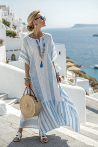 Elegant Long Kaftan Dress - Lightweight Summer Style for Casual or Evening Wear 3