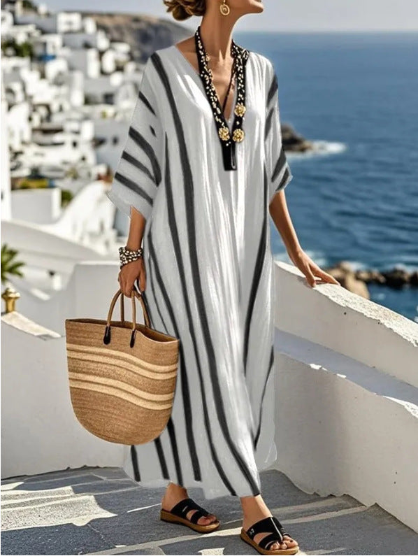 Elegant Long Kaftan Dress - Lightweight Summer Style for Casual or Evening Wear 4