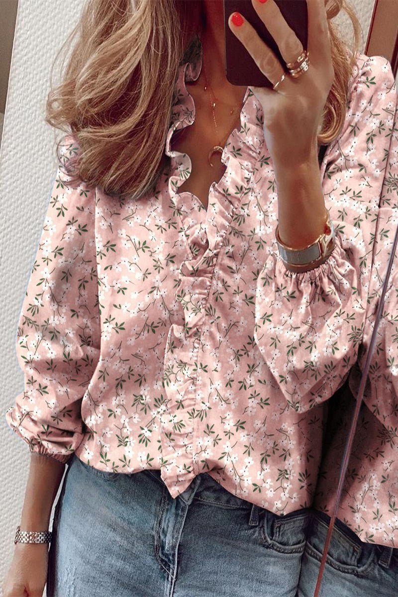 Elegant Long Sleeve Blouse with Ruffle Detail for Versatile Style 7