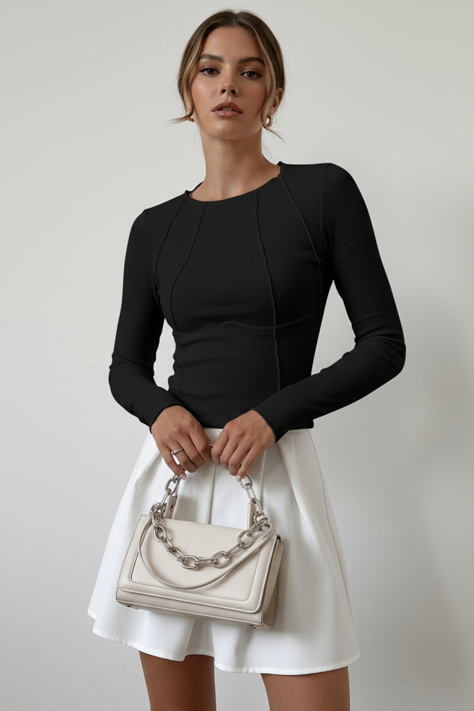 Elegant Long Sleeve Cotton Blend Blouse for Comfortable Everyday Style 3