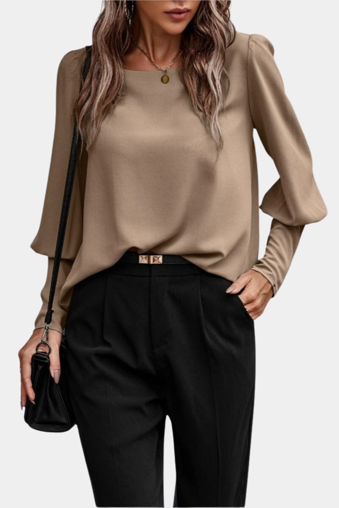 Elegant Long Sleeve Top with Statement Buttons for Versatile Style 2