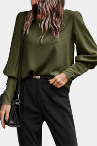 Elegant Long Sleeve Top with Statement Buttons for Versatile Style 3