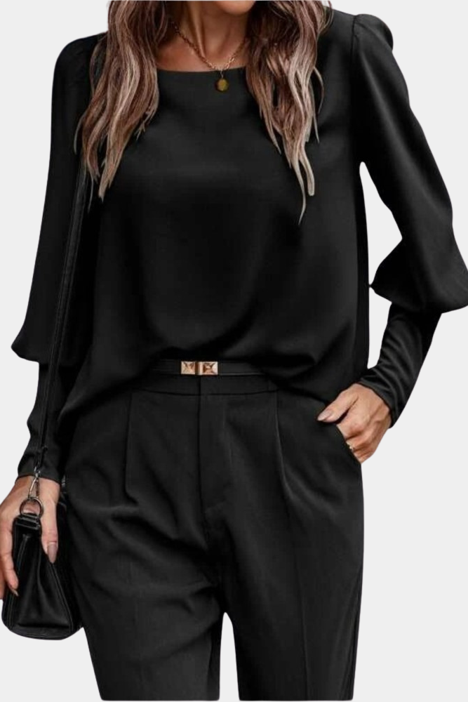 Elegant Long Sleeve Top with Statement Buttons for Versatile Style 4