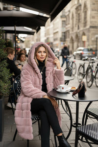 Elegant Long Spring Coat with Cozy Fabric and Practical Hood 2