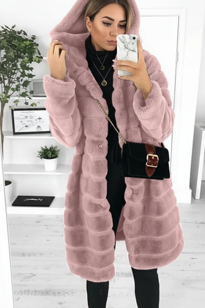 Elegant Long Spring Coat with Cozy Fabric and Practical Hood 5