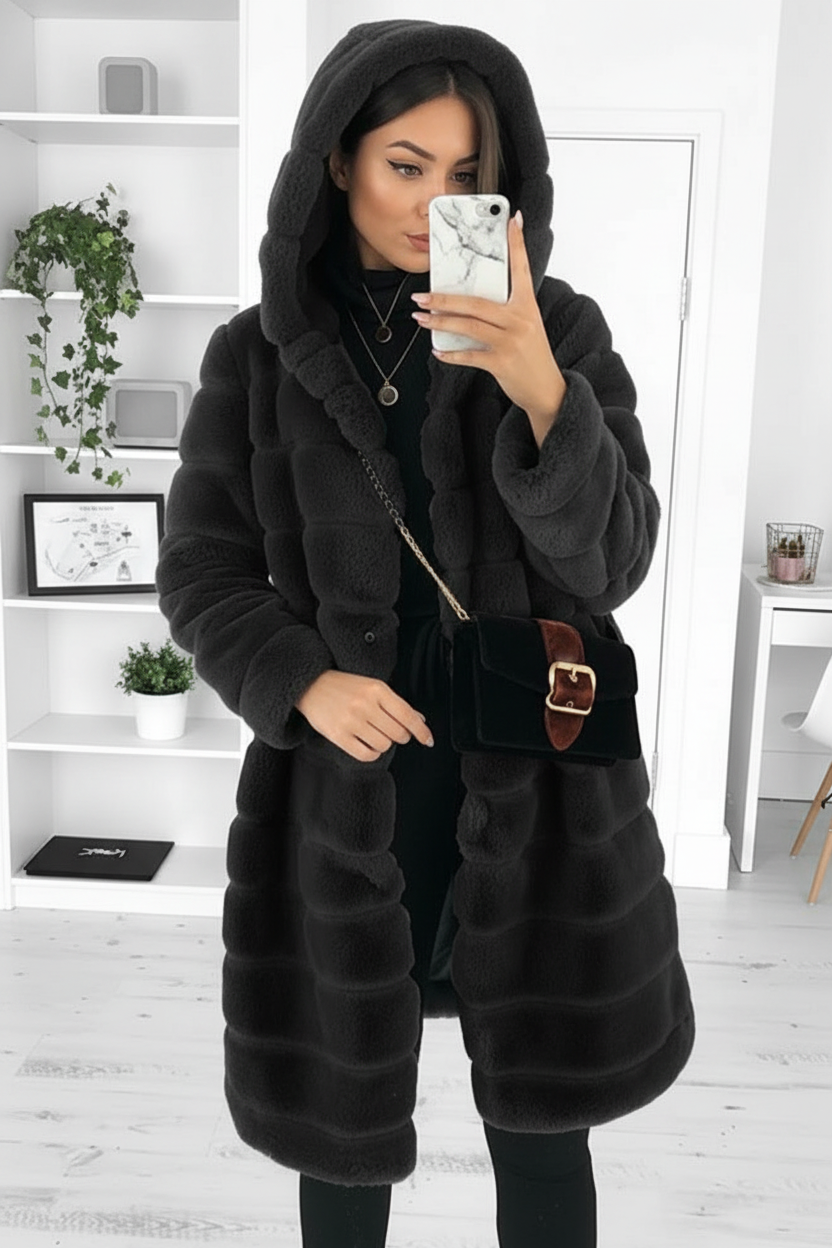 Elegant Long Spring Coat with Cozy Fabric and Practical Hood 6