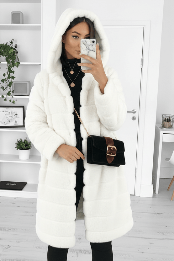 Elegant Long Spring Coat with Cozy Fabric and Practical Hood 7