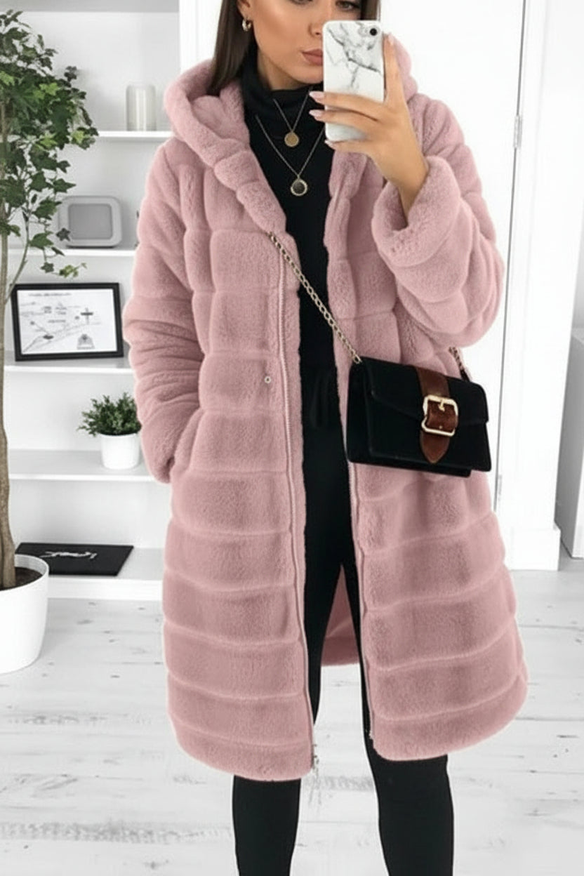 Elegant Long Spring Coat with Cozy Fabric and Practical Hood 8