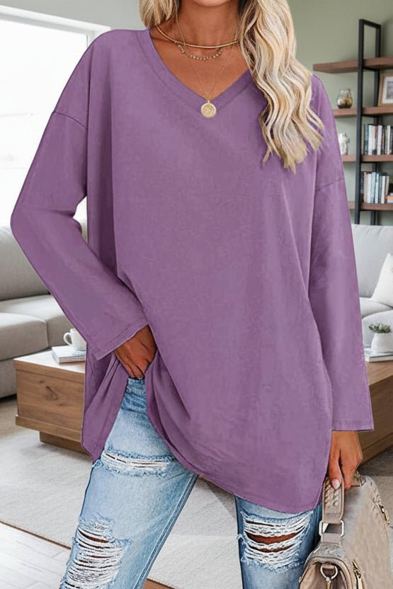 Elegant Loose-Fit Long Sleeve Top for Effortless Autumn Style 4