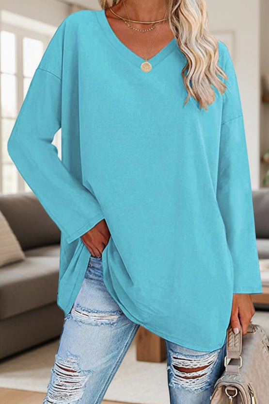 Elegant Loose-Fit Long Sleeve Top for Effortless Autumn Style 5