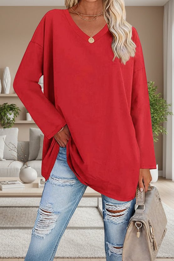 Elegant Loose-Fit Long Sleeve Top for Effortless Autumn Style 6