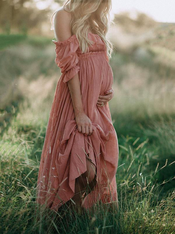 Elegant Maternity Dress - Soft Maxi Dress for Baby Showers & Photoshoots 0