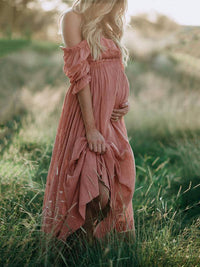Elegant Maternity Dress - Soft Maxi Dress for Baby Showers & Photoshoots 0