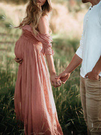 Elegant Maternity Dress - Soft Maxi Dress for Baby Showers & Photoshoots 1