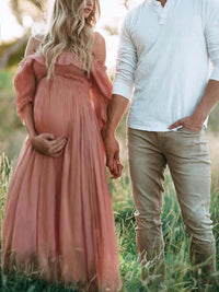 Elegant Maternity Dress - Soft Maxi Dress for Baby Showers & Photoshoots 2