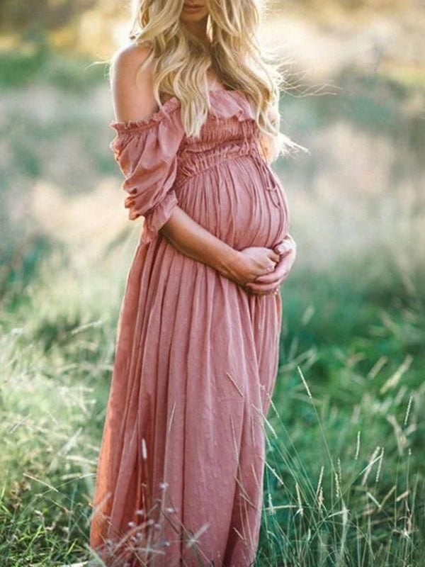 Elegant Maternity Dress - Soft Maxi Dress for Baby Showers & Photoshoots 3