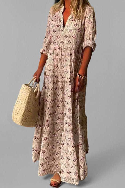 Elegant Maxi Dress with Tiered Design for Effortless Style 0