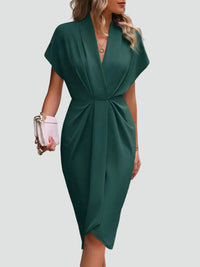 Elegant Midi Wrap Dress - Flattering V-Neck Cocktail Dress for Special Events 5