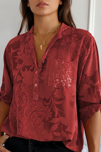 Elegant Printed Blouse with Front Pocket for Effortless Style and Comfort 6