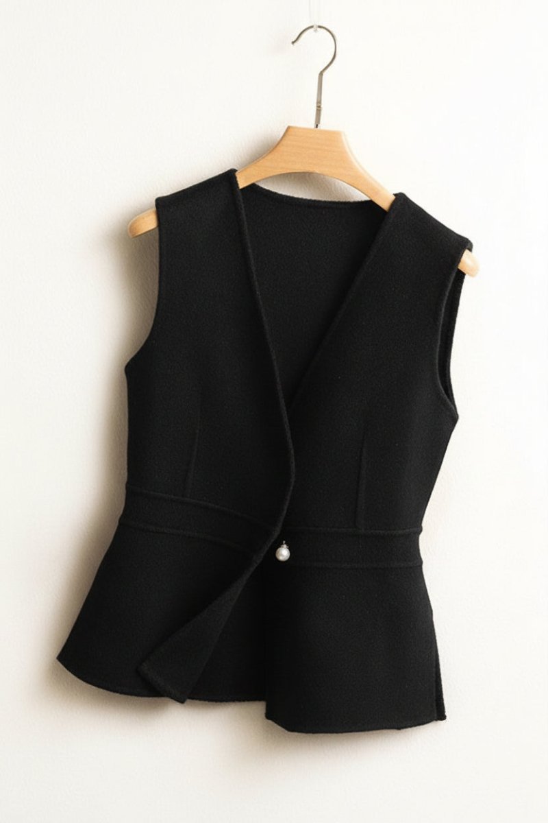 Elegant Pure Cashmere Vest - Wrap Front, V-Neckline, Soft & Breathable 3