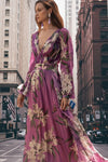 Elegant Purple Maxi Dress with V-Neck for Summer Events 0
