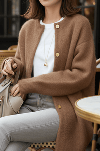 Elegant Relaxed Fit Knit Cardigan for Cozy Spring Style 3