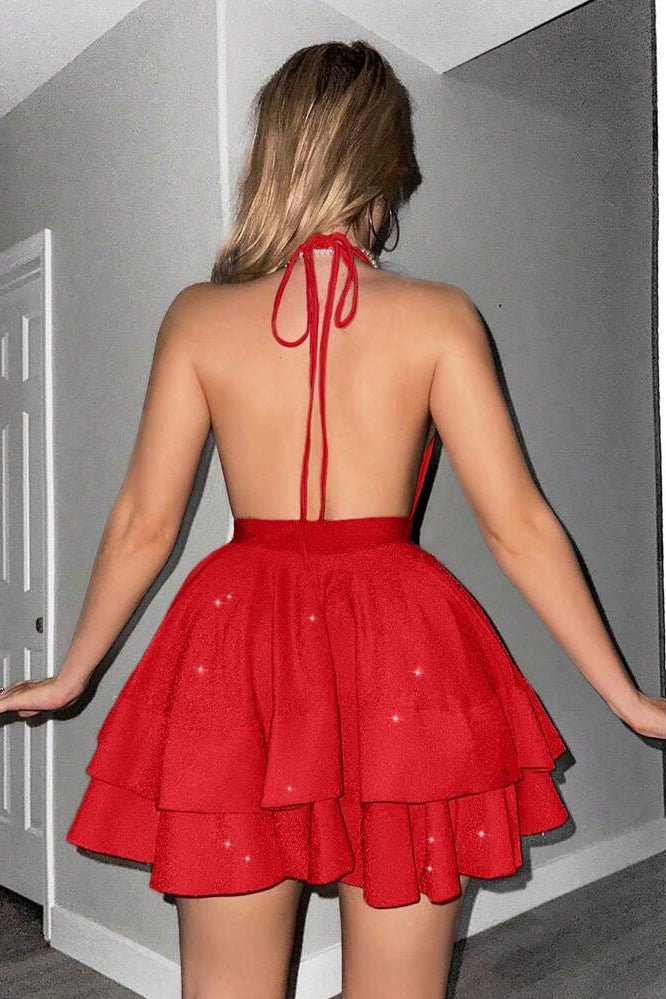 Elegant Ruched Mini Cocktail Dress with Backless Design for Summer Events 7