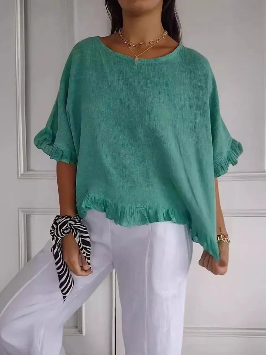 Elegant Ruffle Cotton Blouse for Effortless Style and Comfort 3