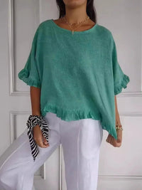 Elegant Ruffle Cotton Blouse for Effortless Style and Comfort 3