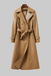 Elegant Sheepskin Leather Trench Coat for Timeless Style 0