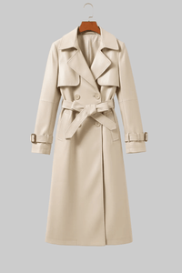 Elegant Sheepskin Leather Trench Coat for Timeless Style 4