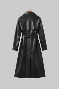Elegant Sheepskin Leather Trench Coat for Timeless Style 7