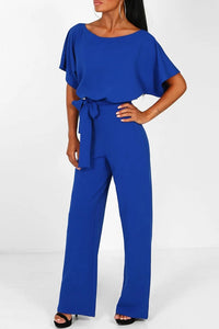 Elegant Short-Sleeve Jumpsuit with Adjustable Waist for Versatile Style 3